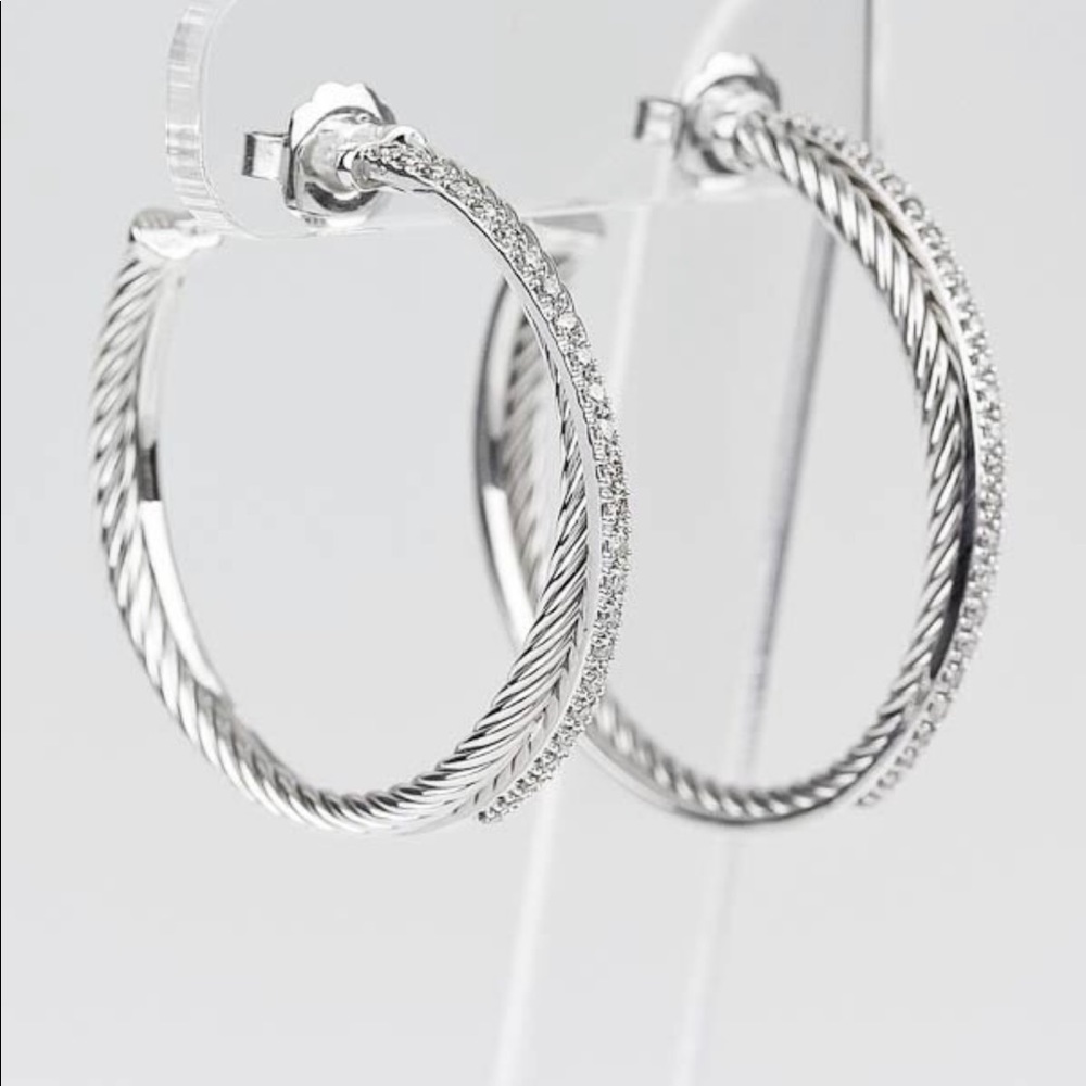 David yurman extra large crossover hoop earrings